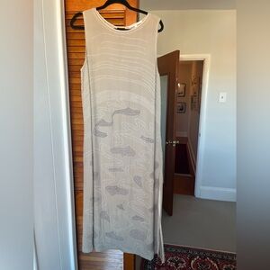 Vintage Burning Torch Taupe Dress with Beading